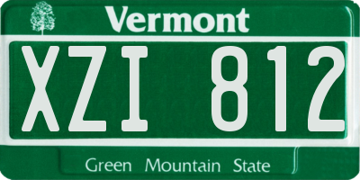 VT license plate XZI812