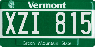 VT license plate XZI815