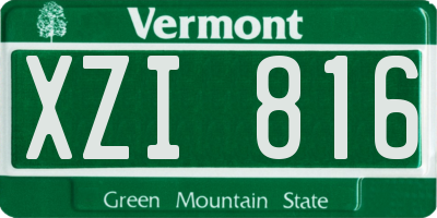 VT license plate XZI816
