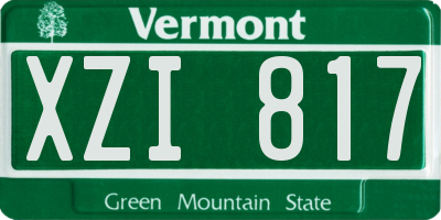 VT license plate XZI817