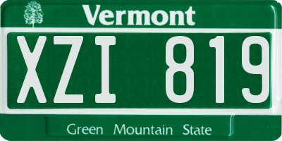 VT license plate XZI819