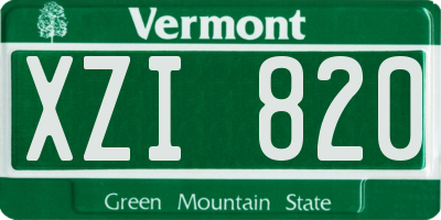 VT license plate XZI820