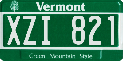 VT license plate XZI821
