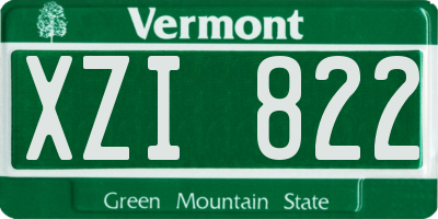 VT license plate XZI822