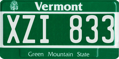 VT license plate XZI833