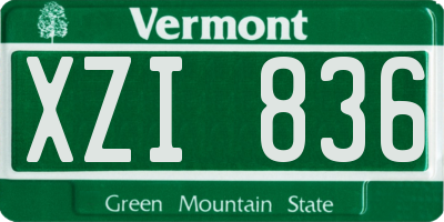 VT license plate XZI836