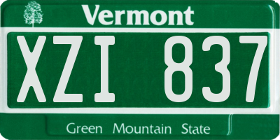 VT license plate XZI837