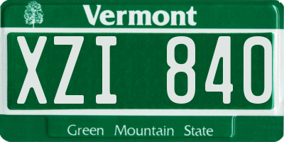 VT license plate XZI840