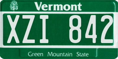 VT license plate XZI842