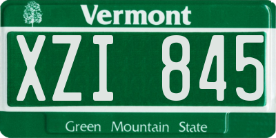 VT license plate XZI845