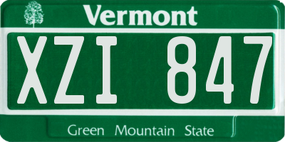 VT license plate XZI847