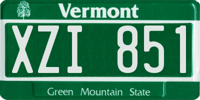 VT license plate XZI851