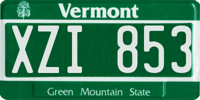 VT license plate XZI853