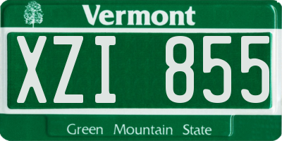 VT license plate XZI855