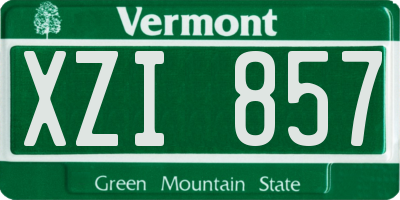 VT license plate XZI857