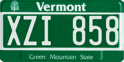 VT license plate XZI858