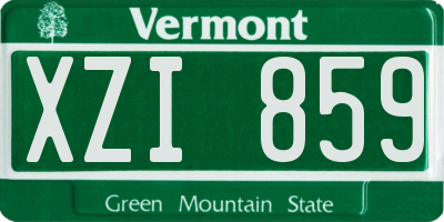 VT license plate XZI859