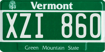 VT license plate XZI860