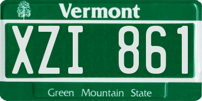 VT license plate XZI861