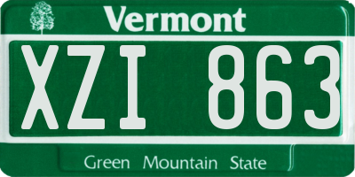 VT license plate XZI863