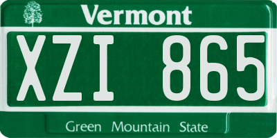 VT license plate XZI865