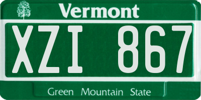 VT license plate XZI867
