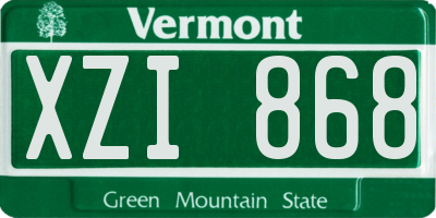 VT license plate XZI868