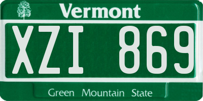 VT license plate XZI869