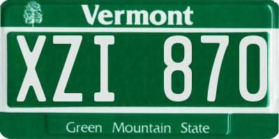 VT license plate XZI870