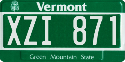 VT license plate XZI871