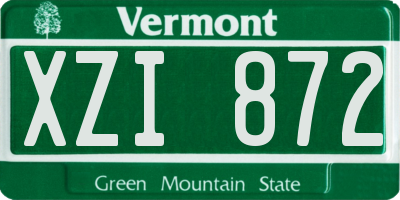 VT license plate XZI872