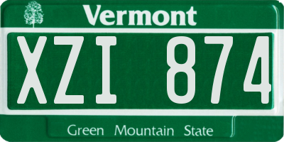 VT license plate XZI874