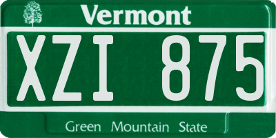 VT license plate XZI875
