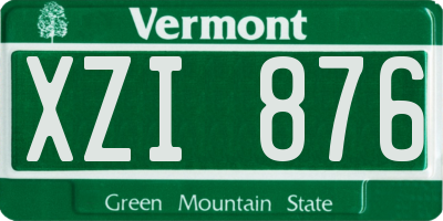 VT license plate XZI876