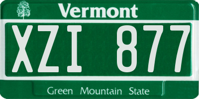 VT license plate XZI877