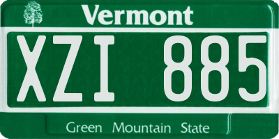 VT license plate XZI885