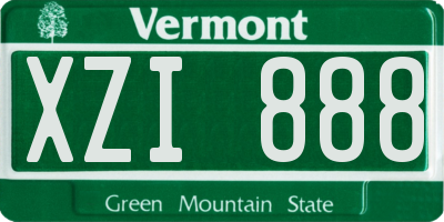 VT license plate XZI888