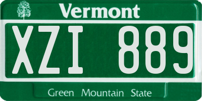 VT license plate XZI889