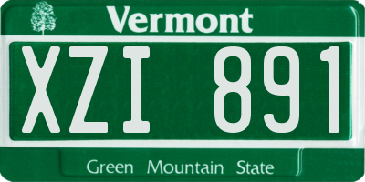 VT license plate XZI891