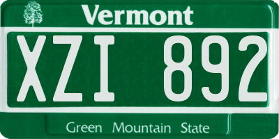 VT license plate XZI892