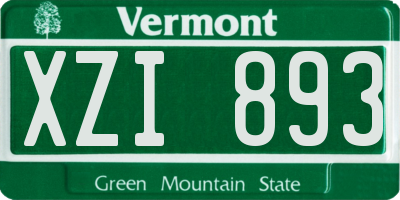 VT license plate XZI893