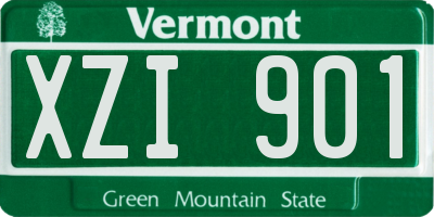 VT license plate XZI901
