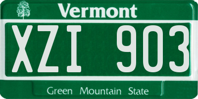 VT license plate XZI903