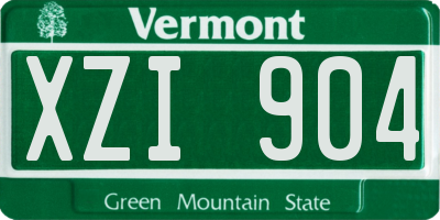 VT license plate XZI904