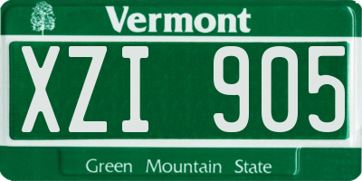 VT license plate XZI905