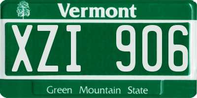 VT license plate XZI906