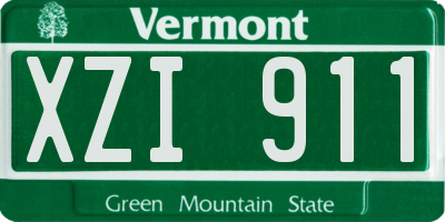 VT license plate XZI911