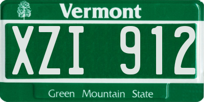 VT license plate XZI912