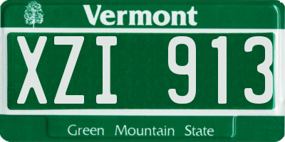 VT license plate XZI913