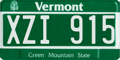 VT license plate XZI915